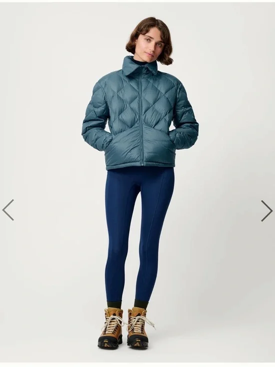 Women’s Teal Quilted Diamond Puffer Jacket - Picture 4 of 5